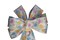 Spring Wired Wreath Bow - Wyome - White with Spring Flowers product 1